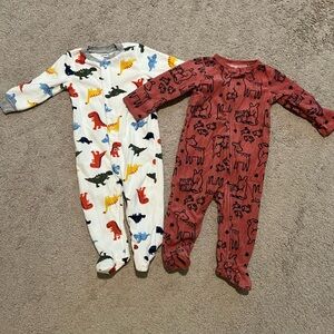 Carters Fleece Dinosaur and Animal Footie Pajamas Size 9 months